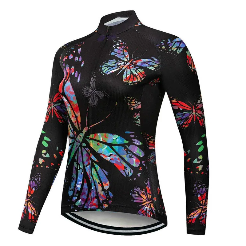 thumbnail image 1 of 2022 Nuevo diseño de camiseta de ciclismo de manga larga para mujer, camisetas y camisetas coloridas para bicicleta de montaña, ropa deportiva anti-UV para bicicleta, ropa MTB, 1 of 4