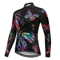 2022 New Design Women's Long Sleeve Cycling Jersey Colorful Mountain Bike Tops And Shirts Anti UV Bicycle Sportswear MTB Clothes 1