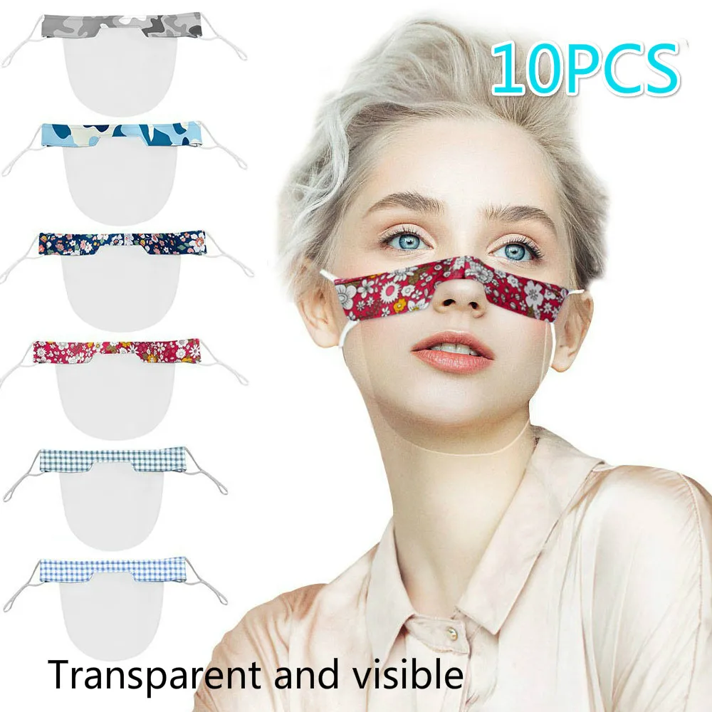 

10PCS Mini Shield Washable Reusable Comfortable Protective Face Wear Transparent PVC Visual Shield Splash Screen Anti-fog Tools