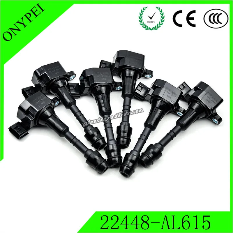 Катушка зажигания для Nissan 350Z Infiniti FX35 G35 M35 3 5 VQ35DE UF401 22448 AL615 22448-AL61C 6 шт. | Автомобили и