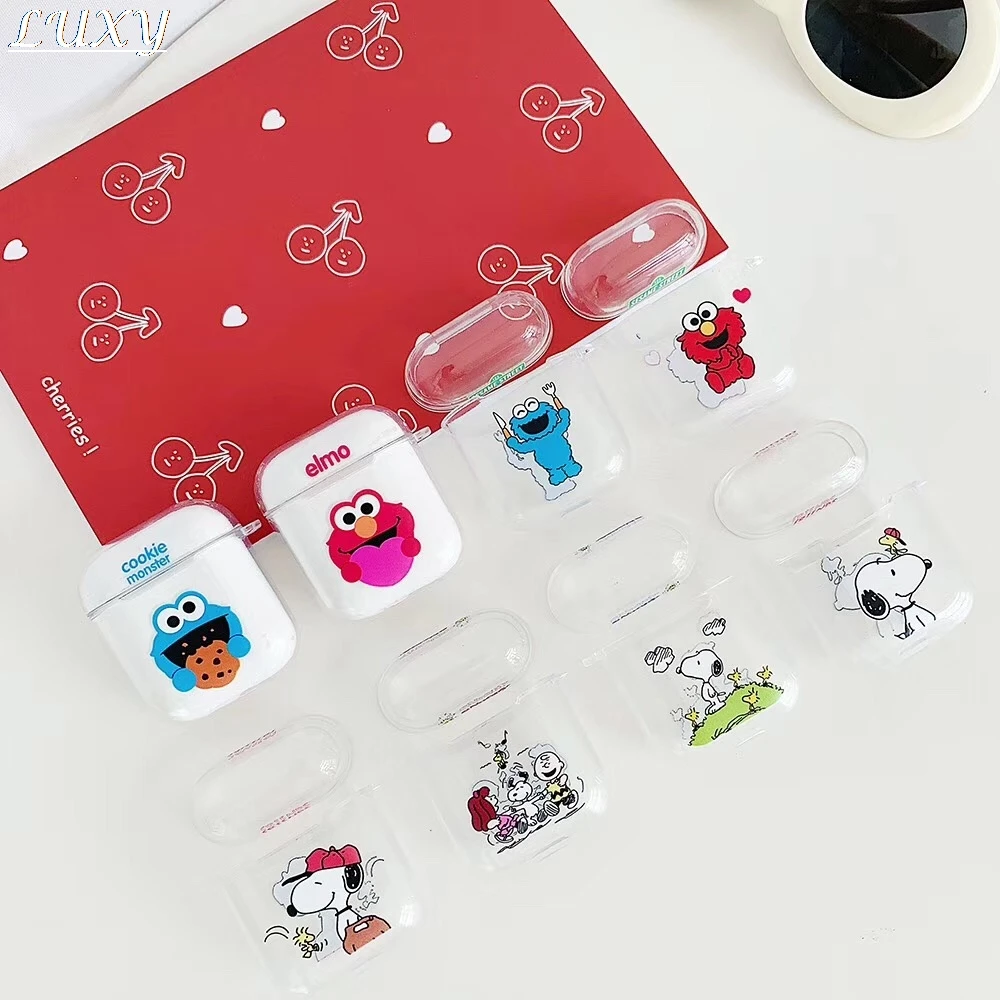 

Cute Cartoon Peanut Sesame Street Silicone Earphone Case For Apple AirPods Wireless Bluetooth Charging Headphones Cover Pet DOG