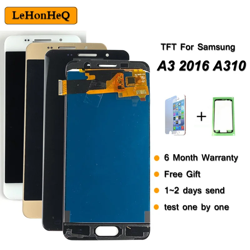 ЖК дисплей 4 7 &quotTFT для Samsung Galaxy A3 2016 A310 SM A310F A310H A310M A310Y с сенсорным экраном и