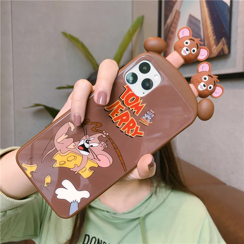 Мультяшный чехол для iPhone 11 Pro XS чехол для MAX XR милый комикс том Джерри стеклянный противоударный чехол для iPhone 7 8 Plus X Чехол