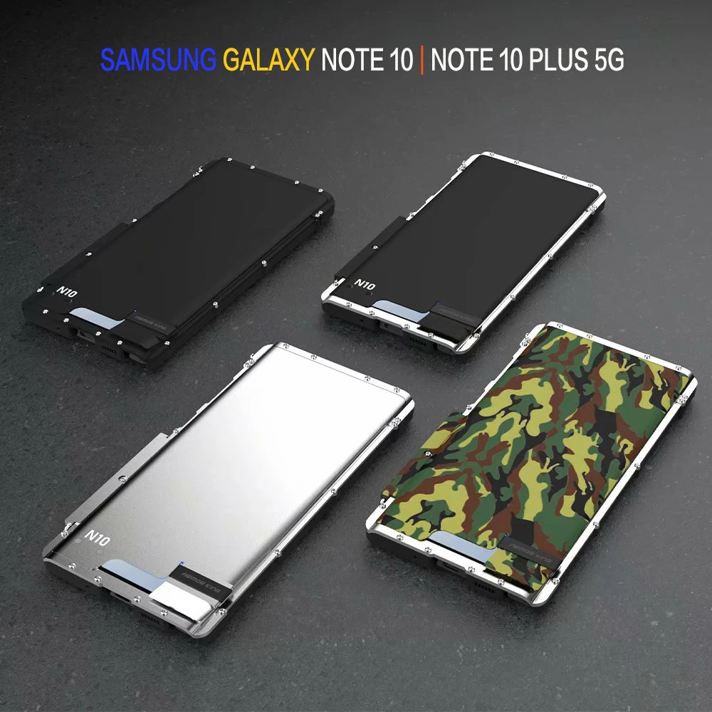 Для samsung Note 10/Note 10+ Plus 5G роскошный R-JUST Броня Король металлический алюминиевый бампер крышка из нержавеющей стали Жесткий ПК флип чехол Coque