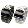 Fashion Blue LED Display Wide Stainless Steel Band Wear-resistant Men Digital Wrist Watch Gift Energy Saving ► Photo 3/6