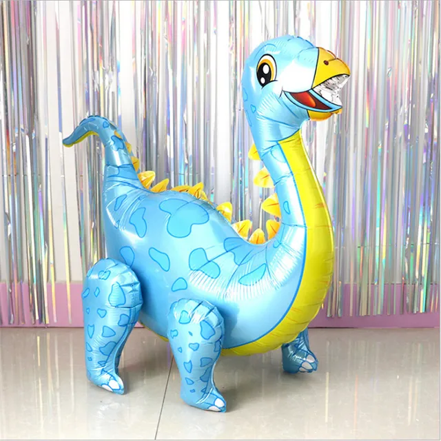 1 Large 4D Walking Dinosaur Foil Balloon Boy Animal  Children Dinosaur Birthday Forest Party Decoration Auburn