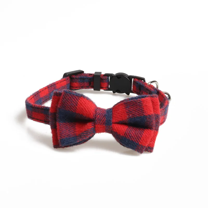 Hot cat collar collar scarf cat accessories collar plaid pet collar kitten butterfly style with bell pet collar cat Hot cat collar collar scarf cat accessories collar plaid pet collar kitten butterfly style with bell pet collar cat