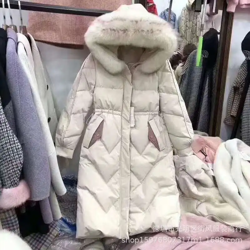 Женский пуховик, распродажа,, средней длины, толстый, теплый, пуховик, хлопок