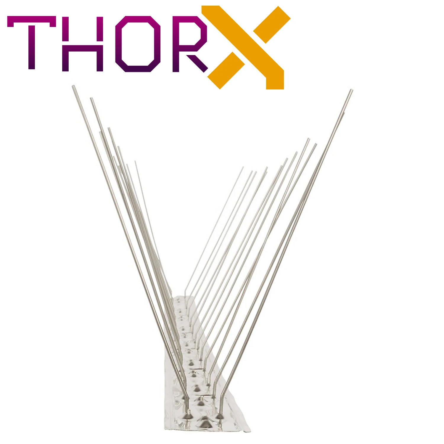 

MH-02-SL 2 row pigeon spikes bird spike on stainless steel base - high quality solution for bird control spikes