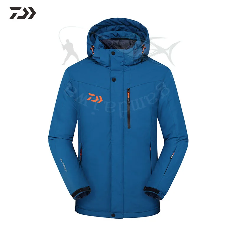 Outdoor Autumn Winter Daiwa Hooded Fishing Jacket Waterproof Detachable Thermal Solid Men Fishing Shirt In Fishing Clothing 3In1