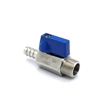 7 мм 8 мм 9 мм 10 мм 12 мм шлангов x 1/" 1/4" 3/" 1/2" BSP наружная резьба 304 нержавеющая сталь мини шаровой клапан для воды, нефти, газа