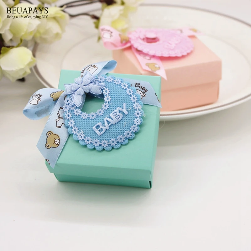 100 шт baby shower коробка с лентой для конфет липкие части подарок на день рождения вечеринка в честь Дня Рождения Аксессуары