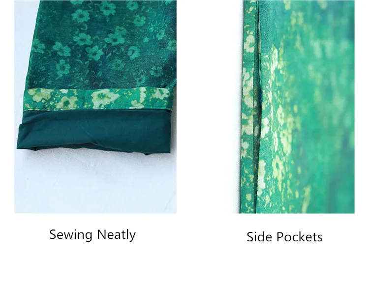 LZJN 2019 Women Autumn Long Sleeve Dress Floral Printed Belt Waist Long Dress Vestido Loose Robe with Pockets and Cotton Lining (14)