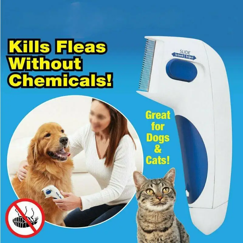 Чистящая Расческа для домашних животных с блошиными вшами, электрическая щетка для чистки собак с блошиным контроллером, товары для домашних животных