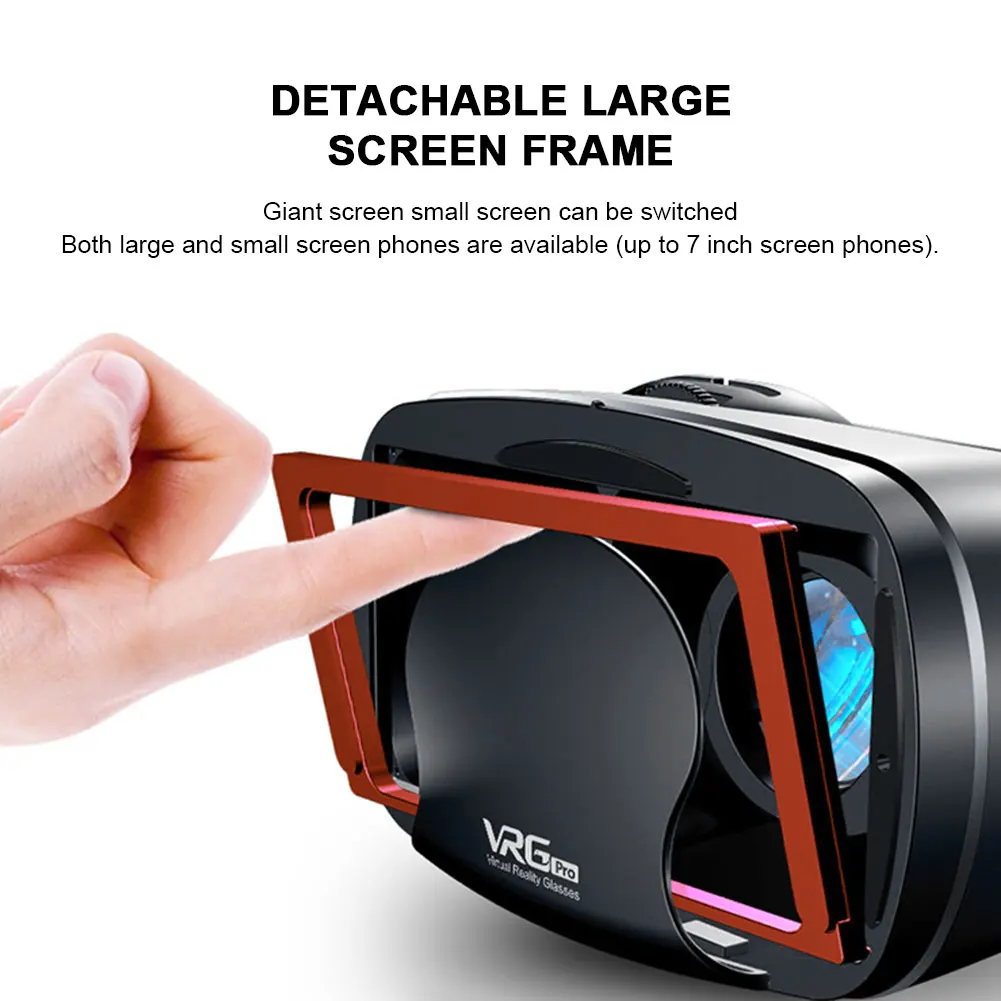 Wholesale Price 6IcQk Virtual Reality Glasses Aspheric Lens 3D Games Portable VR Headset Glasses Travel Head Mounted 3D VR Glasses VRG PRO