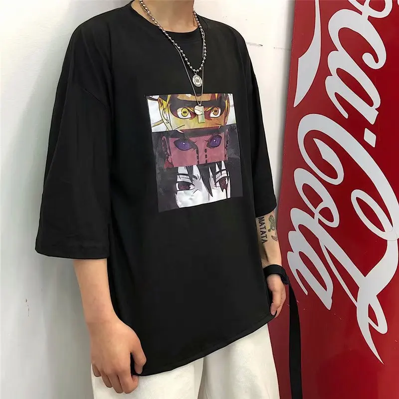 

Harajuku Naruto Akatsuki T-shirt Streetwear Unisex Cool Fashion Casual Cartoon Print Tops Funny Lover's Clothes Cosplay Costumes