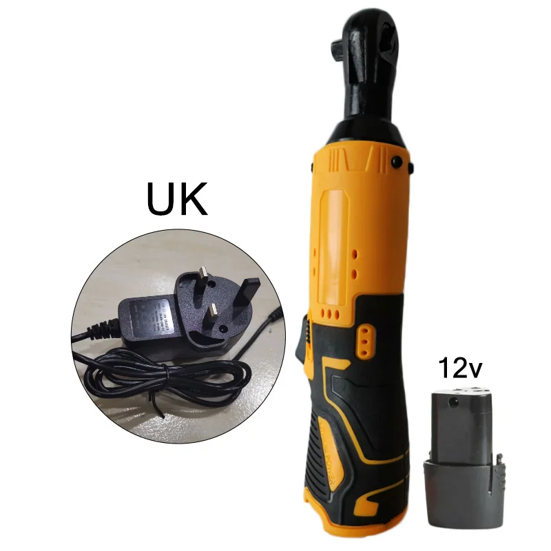 UK With Battery 280 об/мин беспроводной электрический ключ с трещоткой 12 В литий-ионный аккумулятор зарядное устройство комплект 3/" Привод Великобритания/США/ЕС/Австралия Улучшенная скорость крепления - Цвет: UK With Battery