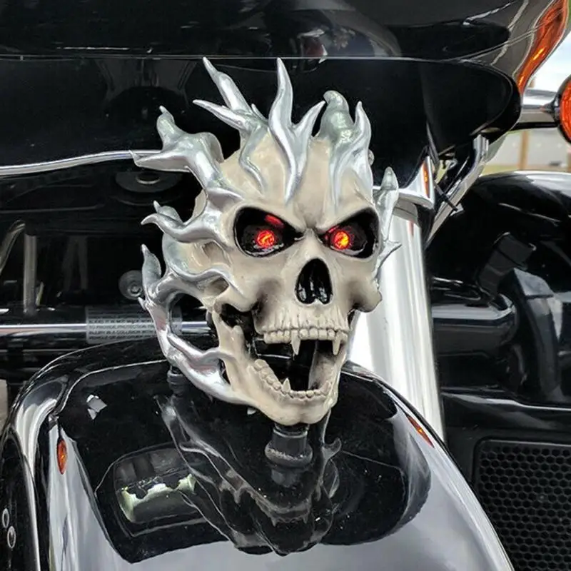Skeleton Decorative Figure For Harley Motorcycle Headlight Visor Fender Custom Skull Chrome Statue Decor | Автомобили и мотоциклы