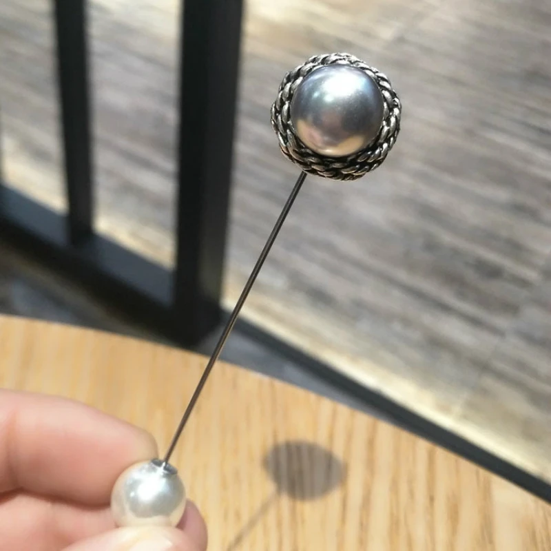 

Korean Simple Pearl Brooches Ladies Suit Coat Long Needle Lapel Pin Sweater Cardigan Shawl Buckle for Women Jewelry Accessories