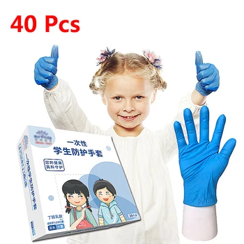 

40Pcs Household Disposable Latex Glove for Boys Girls Small size Thickened Nitrile Schooling gloves anti virus pollution