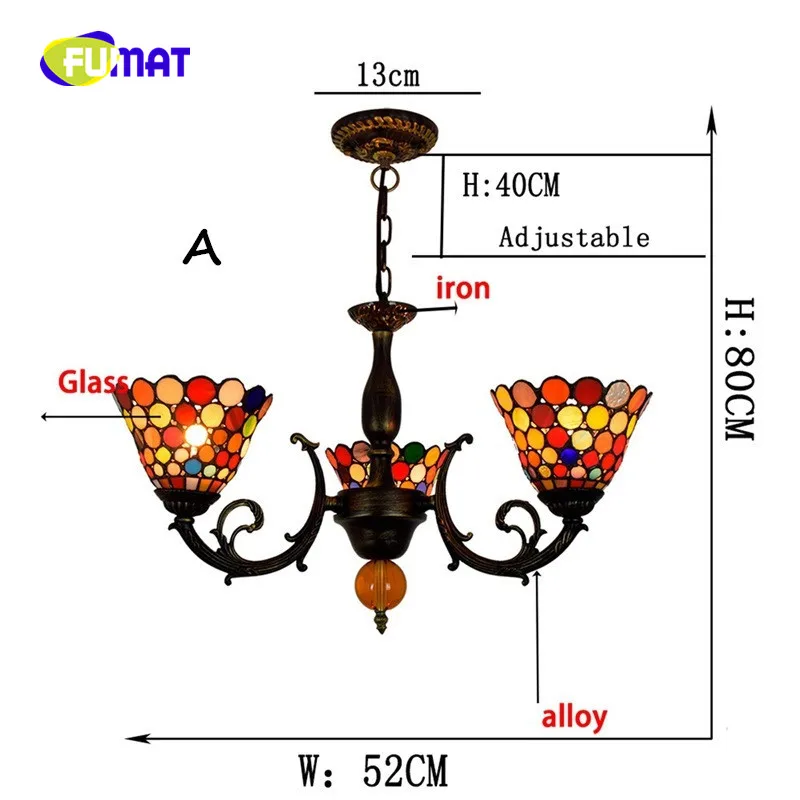 FUMAT Tiffanylamp люстра освещение витражное стекло цветок тени блеск освещение приспособление кухонный светодиодный современный подвесной потолочный светильник