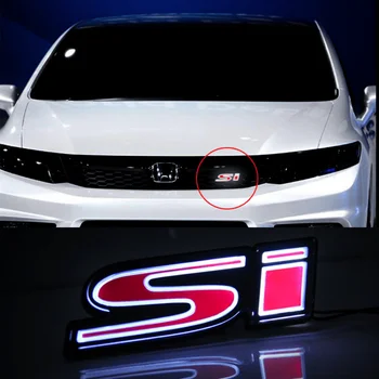 

3D Car Front Grille LED Emblem Badge Light for Honda Accord Civic SI Logo CRV Fit HR-V Crosstour Odyssey City Jade Accessories