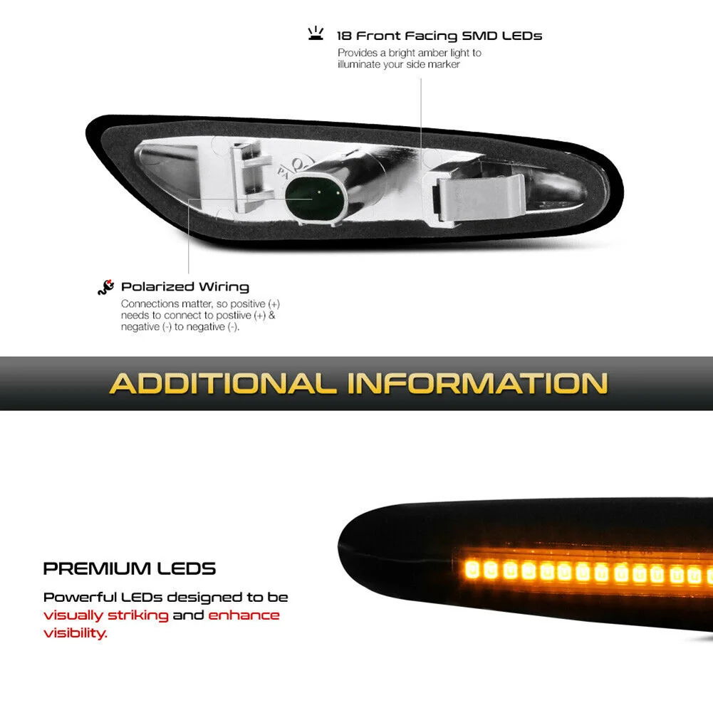 Прочный 2 шт. светодиодный, боковой, габаритный фонарь сигнальный мигалка лампа для BM-W E46 E60 E90 E92 E93 E87 горячий Бутик