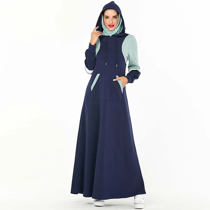 Большие размеры Толстовка Спортивная Турецкая абайа с капюшоном Femme Musulman Caftan Турция хлопок Марокканская Mujer