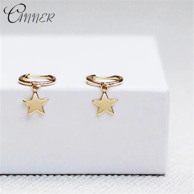 

CANNER Fashion Five-pointed Star Stud Earrings Simple Gold Stars Earings Fahion Jewelry 925 Sterling Silver Earrings for Women