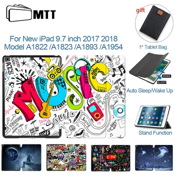 

MTT For iPad 9.7 inch Case 2017 2018 Release Slim PU Leather Flip Stand Smart Cover Protective Funda A1822 A1823 Auto Sleep Wake