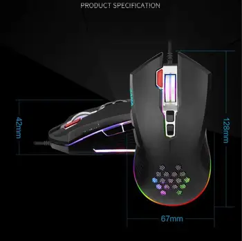 

DM6809 Wired Mouse Lightweight Colorful Rgb Luminous Gaming Office Mouse
