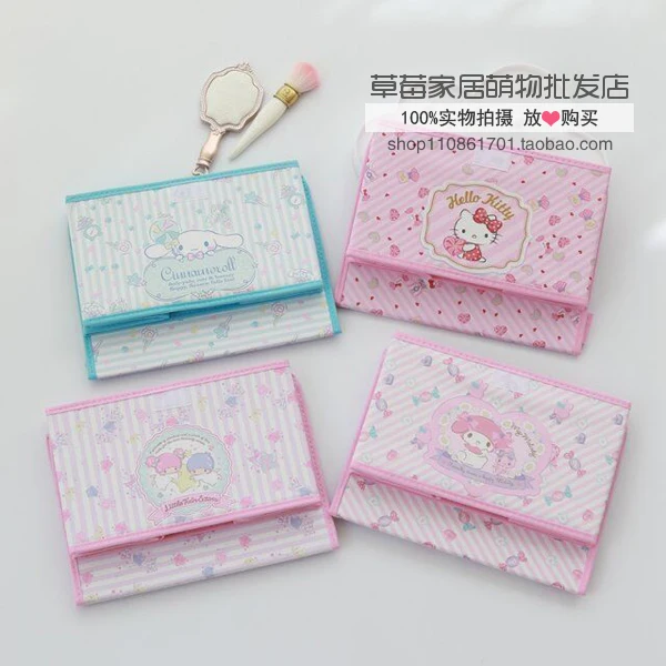 Мультяшная hello kitty My Melody Cinnamoroll маленькая двойная звезда, косметичка, сумка, складная коробка для хранения, сумка-Органайзер