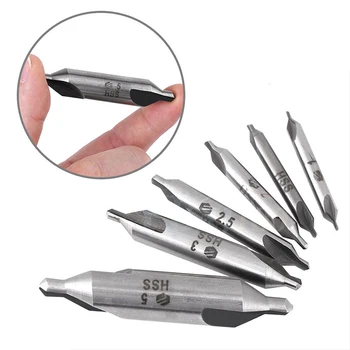 

6pcs/Set Hand Tools Combined HSS Combined Center Drill Countersink Bit Lathe Mill Tackle Tool Set Double 5/3/2.5/2/1.5/1mm