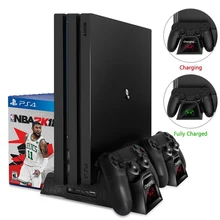Прямая PS4/PS4 Slim/PS4 Pro двойной контроллер зарядное устройство консоль вертикальная охлаждающая подставка зарядная станция Док-станция для playstadi4