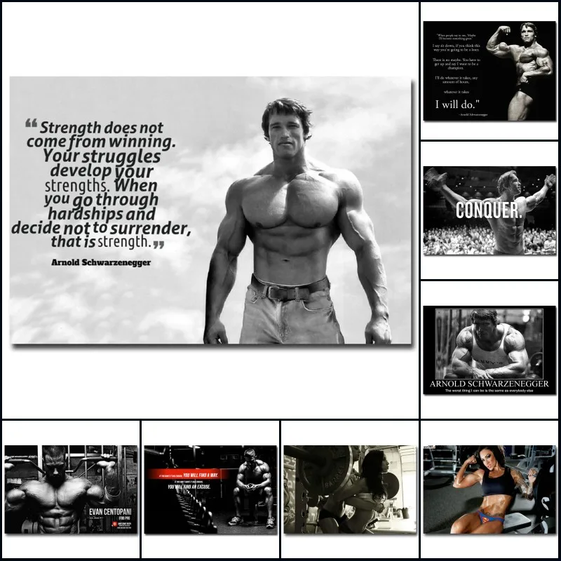 82664 Arnold Schwarzenegger Bodybuilding Motivational Wall Print Poster Affiche 