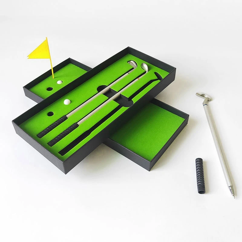 Креативная коробка для гольфа, шариковая ручка, набор для гольфа, подарочная металлическая ручка для клуба, мини-ручка для гольфа