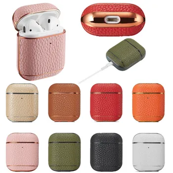 

Luxury Leather Case For Apple AirPods Bluetooth Wireless Earphone Cover Skin Charging Box Shockproof Cases