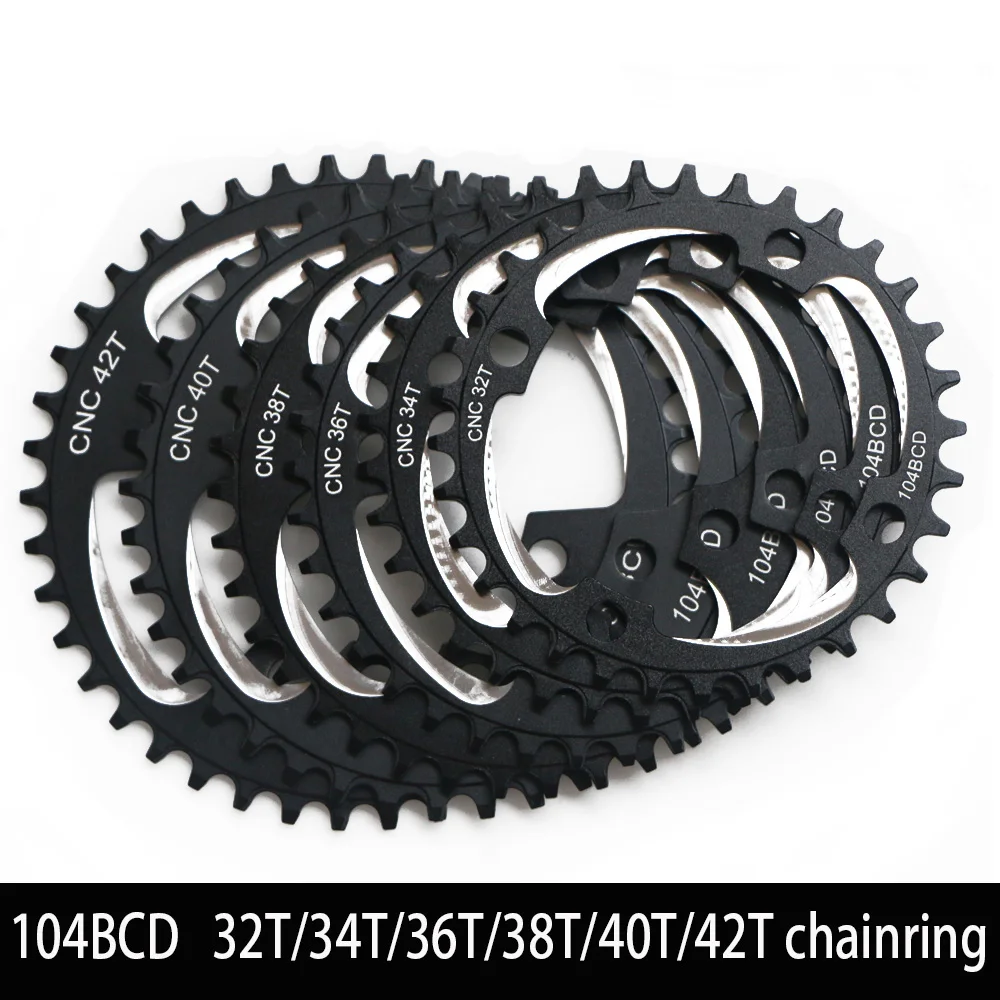 104BCD Bicycle Crank Chainring Round 32T 34T 36T 38T 40T 42T Tooth Plate Narrow Wide ChainWheel 104 BCD MTB Bike Chain ring