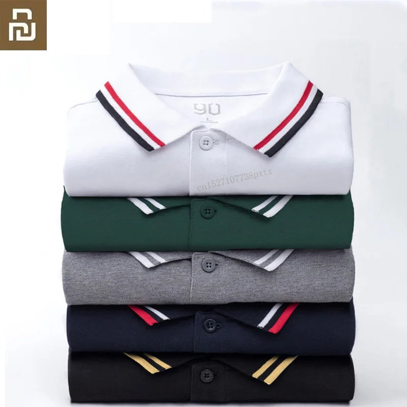 Мужская модная классическая рубашка поло Youpin с отложным воротником и короткими