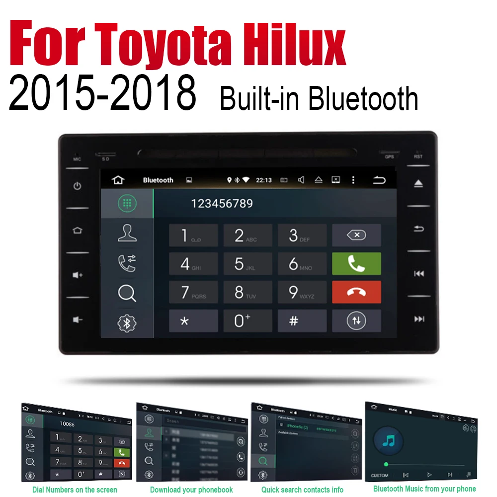 ZaiXi Android автомобильный Радио Стерео GPS навигация для Toyota Hilux 2015 ~ 2018 Bluetooth wifi 2din