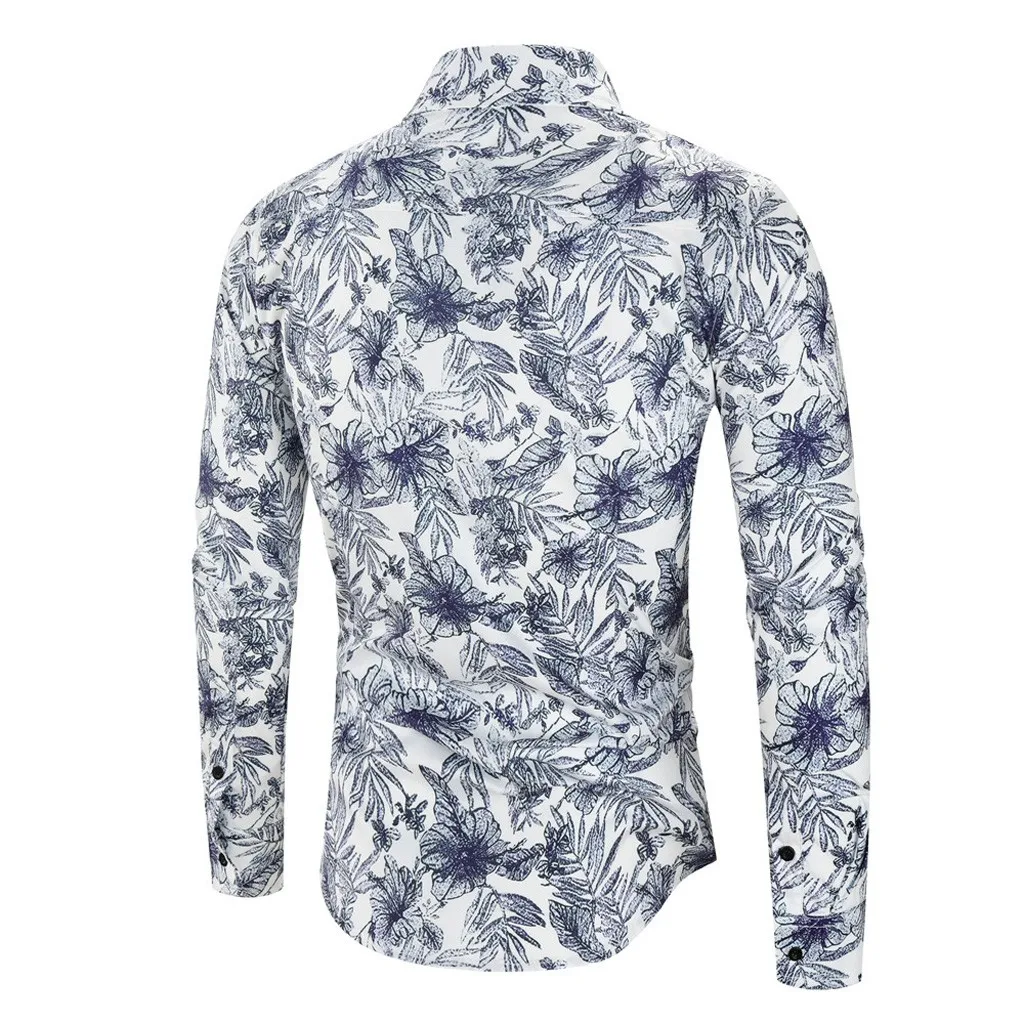 Для Мужчин's футболка с принтом Для мужчин рубашка Camisa hombre осенний комбинированный Бизнес Досуг кофты с длинным рукавом и принтом, рубашка с длинными рукавами Блуза Топ ropa hombre
