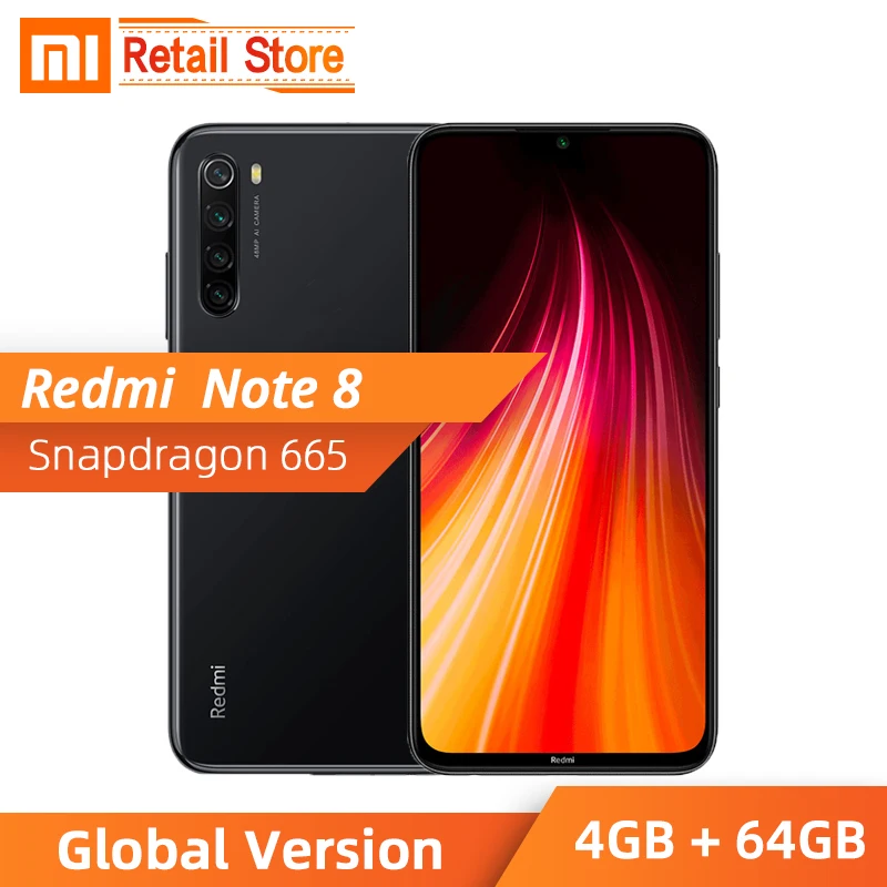 Xiaomi Redmi Note 8 4 Гб 64 восьмиядерный смартфон Snapdragon 665 4000 мАч 6 3 &quotFHD + дисплей 48MP