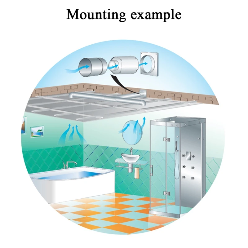4 дюйма рядный канальный вентилятор аэрационный проем металлическая труба вентиляции Вытяжной вентилятор мини-экстрактор Ванная комната Туалет настенный вентилятор канальный вентилятор доступа