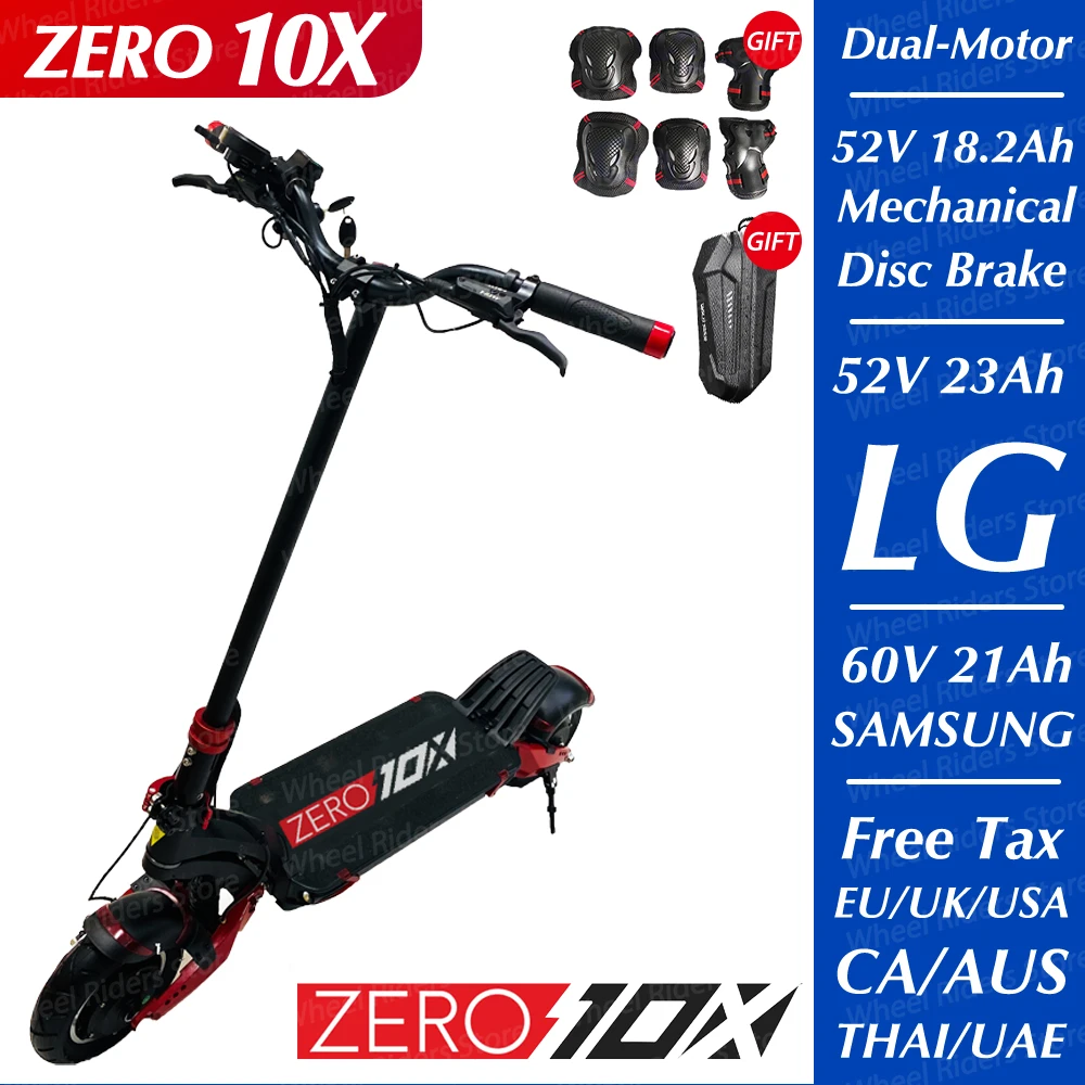 Zero 10x Electric Scooter 10inch Dual Motor 52v 2000w E-scooter 65km/h  Double Drive High Speed Kickscooter Off Road - Electric Scooters -  AliExpress