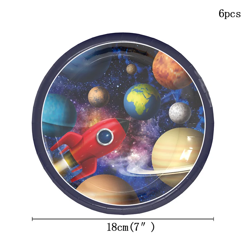 Вечерние принадлежности космический корабль тема вечерние украшения вечерние принадлежности набор свадебных баннеров тарелка столовые приборы для детей день рождения
