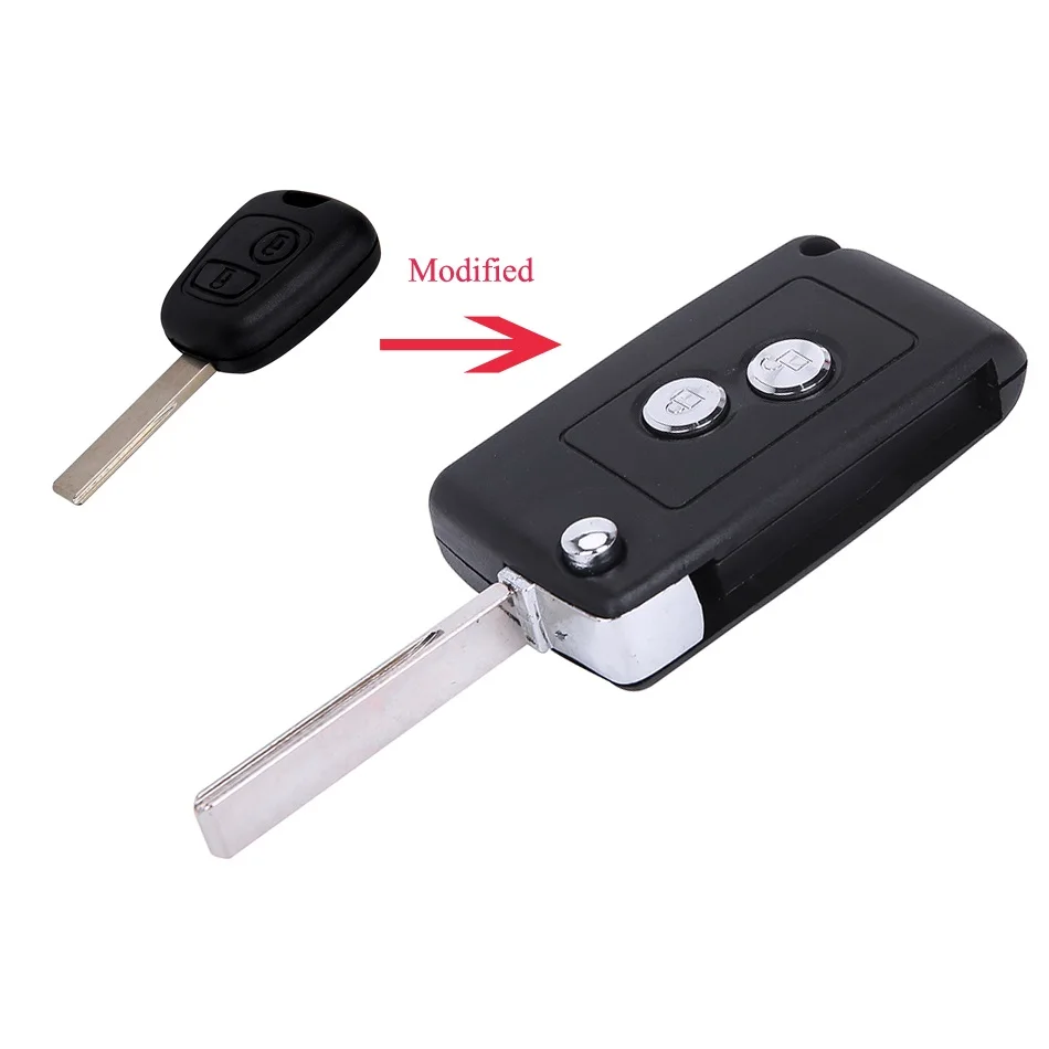 Модифицированный чехол для ключей с 2 кнопками брелок Citroen C1 C2 C3 Peugeot 206 306 307 HU83 Blade