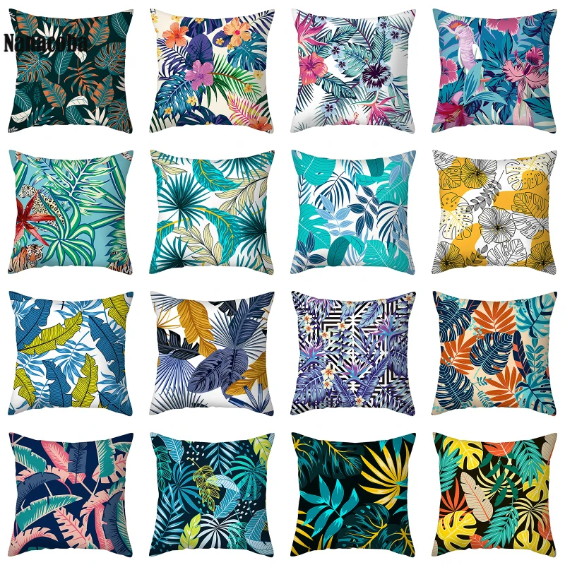 

Tropical Leaf Cactus Monstera Cushion Cover Polyester Throw Pillows Sofa Home Decor Decoration Decorative Pillowcase 1360004