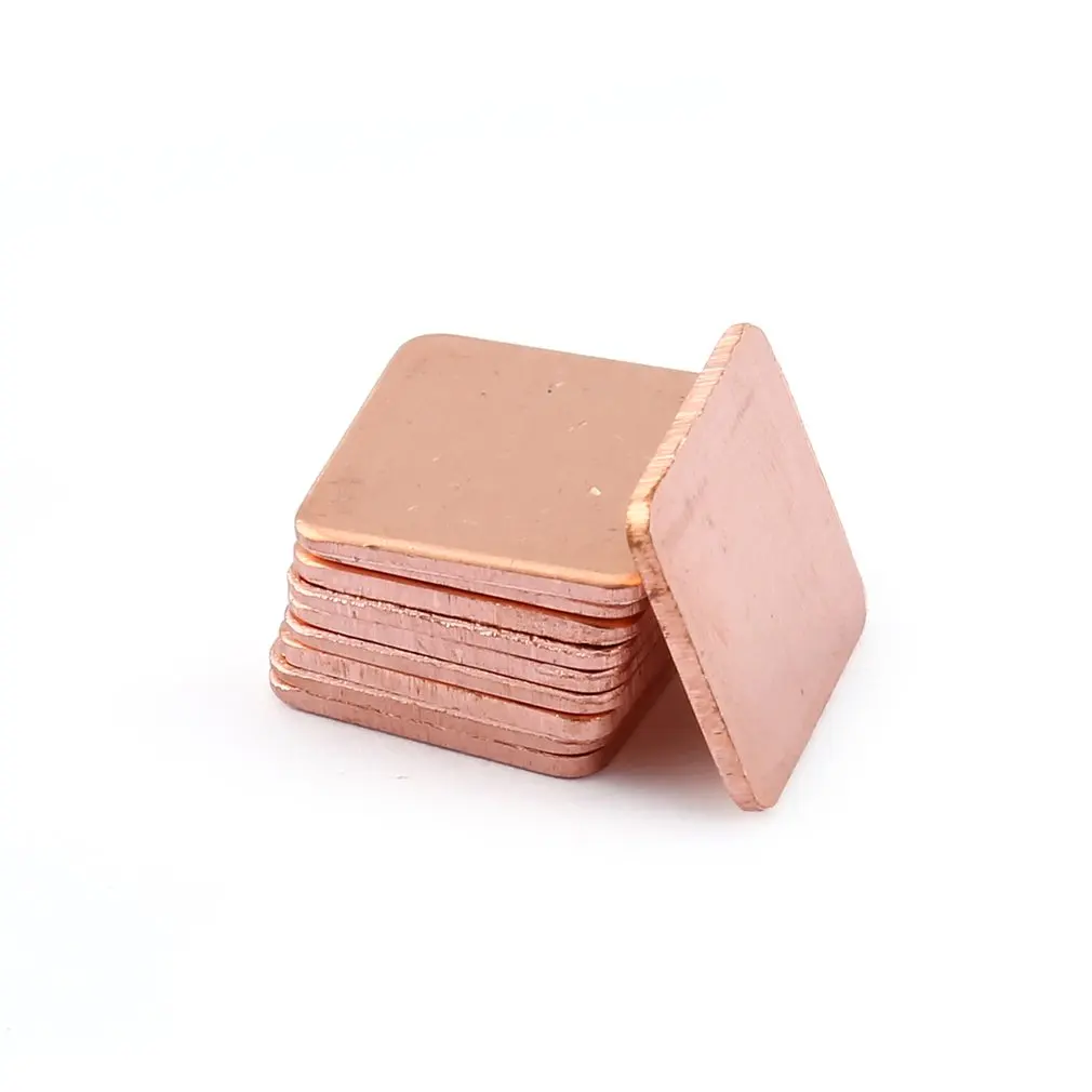 10 Pure Copper Brass Heatsink Shim Thermal Pad Barrier for Laptop Graphics Card 15x15mm Fast Thermal Dissipation 10 Pure Copper Brass Heatsink Shim Thermal Pad Barrier for Laptop Graphics Card 15x15mm Fast Thermal Dissipation