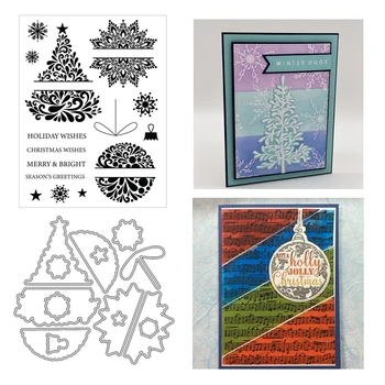 

2020 New Layer Metal Cutting Dies and Clear Stamps Scrapbooking for Paper Making Christmas Balls Embossing Frames Card Craft