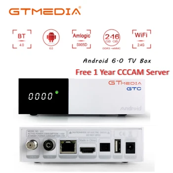 

GTMEDIA GTC Smart TV Box Android 6.0 4K Wifi Netflix Set top Box Media Player 2GB16GB with 1 year cccam Support IPTV Android BOX
